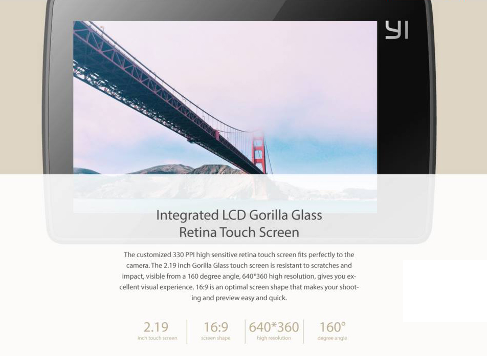Yi 4K Action Camera 2 - Display