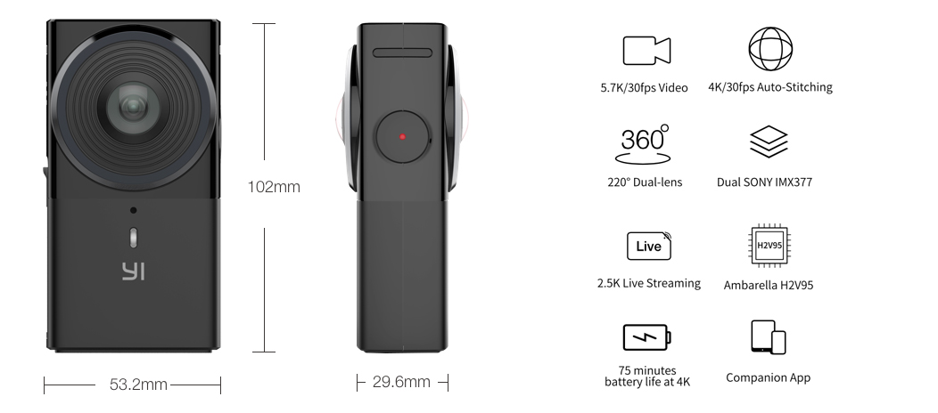 ik wil Wolk Kreta YI 360 VR camera announced - 5.7K Resolution - el Producente